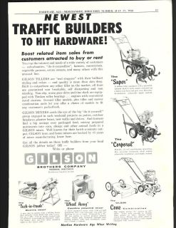 1958 AD Gilson Brothers Lawn Mower Garden Roto Tiller Combination 