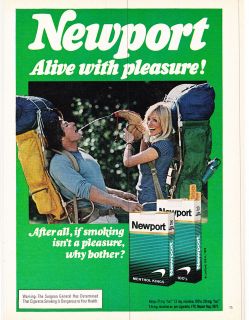   Print Ad 1979 Alive With Pleasure NEWPORT LIGHTS Visor Offer w/Coupon
