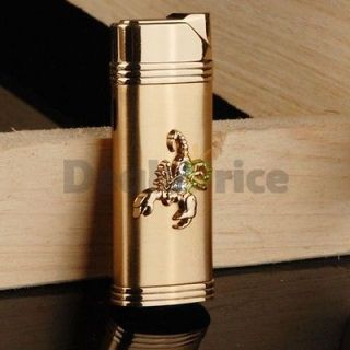   Gold Scorpio Cigarette Cigar Windproof Butane Refillable Lighter Torch