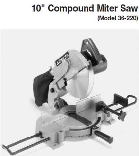 Delta Model 36 220 10 Compound Miter Saw Manual CD