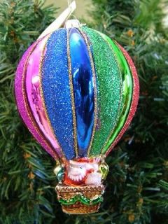 New Midwest Hot Air Balloon Rainbow Zig Zag Christmas Tree Ornament