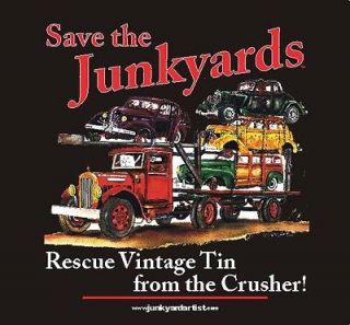 Junkyard Ramp Truck T Shirt (Hot Rat Rod Muscle Car Engine Scrap Tow 