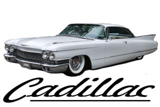 CADILLAC T SHIRT 1960 COUPE DEVILLE CADDY SHIRT WHITE CADDI CLASSIC 