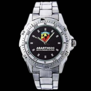 Abarth 500 Fiat Italian Racing Car Maker Logo New Metal Wrist Watch