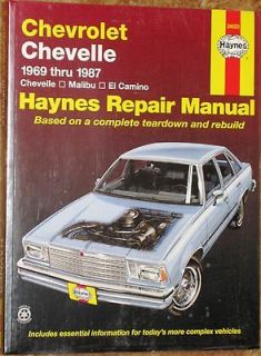   Repair Manual 1969   1987 Chevrolet Chevelle, Malibu, & El Camino