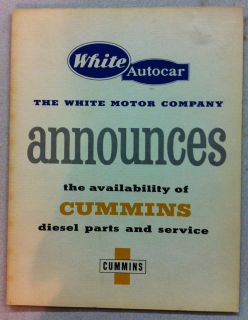 White Autocar Announces the Availability of Cummins Diesel Parts 