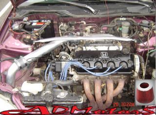 Honda Civic Del Sol S Si Vtec COLD AIR INTAKE 92 97 RED BLACK (Fits 