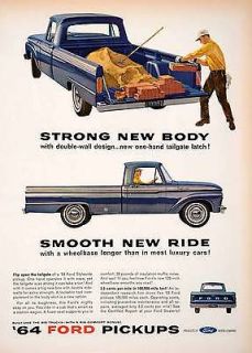 1964 Ad Ford Pickup Truck Farming Brick Styleside Advertisement 