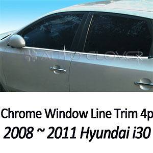 Chrome Window Line Sill Trim Molding 4pcs for 2008 ~ 2011 Hyundai i30