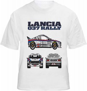 Lancia 037 T shirt Martini Racing Colours Rally Sports Car Blueprint 