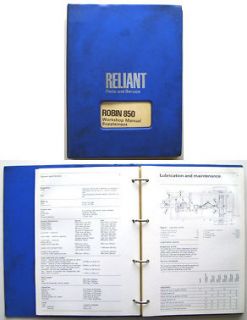 Reliant Robin 750 850 Saloon & Van Workshop Manual