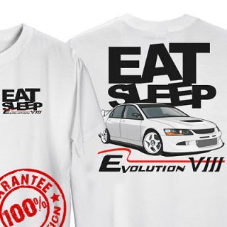 JDM Eat Sleep Mitsubishi Lancer Evo 8 VIII T Shirt Rally All Sizes XS 