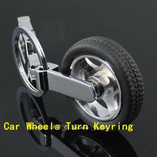 Creativity Rotation Tire Car Auto LOGO Wheels Keyrings /KeyFob Alloy 