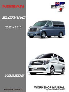Nissan Elgrand E51 full workshop service manual 2002~2010 VQ35DE