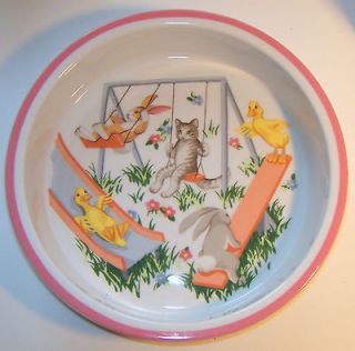 Tiffany & Co Playground Pattern Childs Bowl Made in Japan Cat Rabbits 