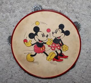   HIGH GRADE DISNEY 1930s MICKEY MOUSE TAMBOURINE BY NOBLE AND COOLEY