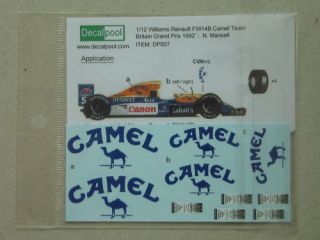 Decal for 1/12 Williams FW14B N. Mansell for Tamiya Kit