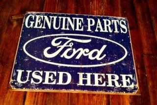 Ford Genuine Parts Distress Sign 950s Style Antique Vintage Look Man 