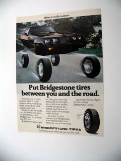 Bridgestone Radial Tires Pontiac Trans Am 1979 print Ad advertisement