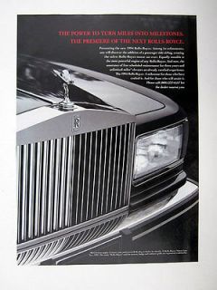 1994 Rolls Royce hood ornament badge radiator grille print Ad 