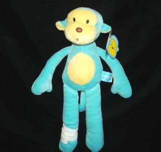 NEW Aurora 12 Mood Monkey Clumsy Plush Stuffed Blue & Yellow Bandages 
