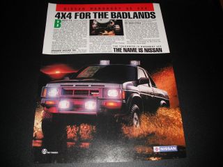 Nissan Hardbody SE 4x4   For The Badlands 1987 Magazine Print Ad