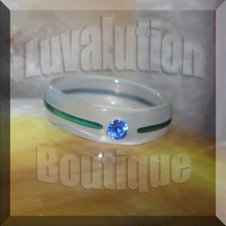 Crystal Clear Agate Stone Mood Ring Band Rhinestone Birthstone Box 5 6 