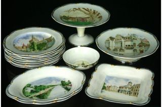 Antique Adderley Spencer Edge Oxford China Plate Dinner Service Set 
