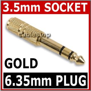   to 6.35mm 1/4 Gold Stereo Jack Headphone Adapter   FREE UK POSTAGE