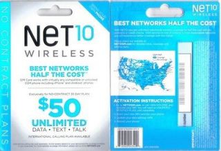   OF 10 Net10 SIM Cards with Activation Kit +Brand NEW+ FACTORY SEALED