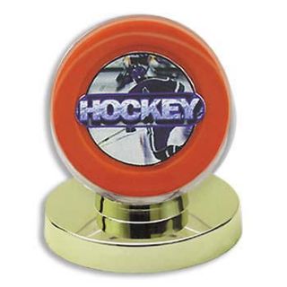 12 ALL NEW GOLD BASE HOCKEY PUCK DISPLAY CASE HOLDERS