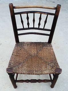 ANTIQUE CHAIR CHILDS CHAIR LADDER BACK CHAIR RUSH SEAT