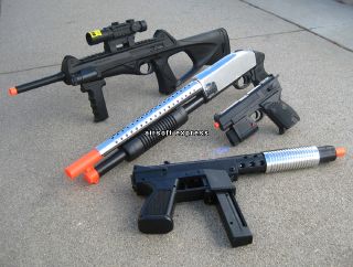   Airsoft Gun Rifle Shotgun Uzi Pistol Handgun Spring Air Soft w/ 1k BBs