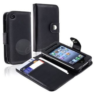 BLACK LEATHER CASE COVER Pouch Accessory Fit For Apple iPhone 3G 3Gs S