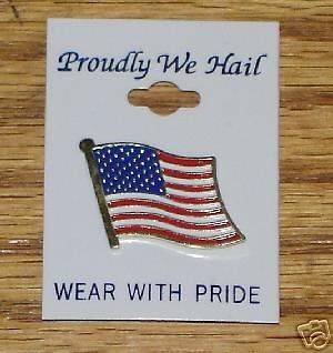 NEW 1 American Flag Lapel Pin ~Gold/Enamel~ US/USA