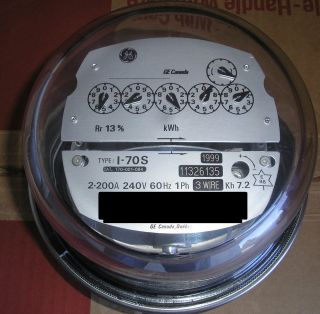   WATTHOUR METER (KWH)   TYPE I70S, I 70S, FM 2S, 240 VOLTS, 200 AMPS