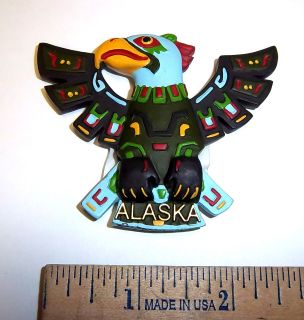 Alaska Tribal Eagle Magnet, heavy duty poly resin, beautiful 3D magnet 