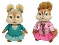 TY TOYS   ALVIN AND THE CHIPMUNKS BRITTANY AND ELEANOR   SET OF 2 