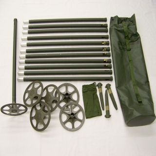   Camo Camouflage Net Support System 12 Al Poles Bag 24 Stakes Spreaders