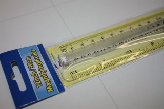 12 RULER ENGLISH AND METRIC WITH MAGNIFIER CENTER STRIP FOR EASY 