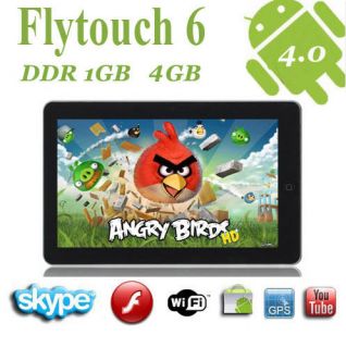 10 Inch Android 4.0 Flytouch 6 Tablet PC Cortex A8 1G DDR3 GPS Skype 