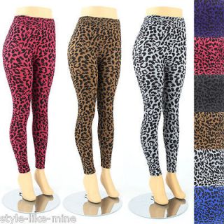   Size Leggings Leopard Animal Print Color Full Length Tights Spandex