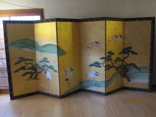 Antiques Japanese 6 Panels Screen / Byobu Set of 2