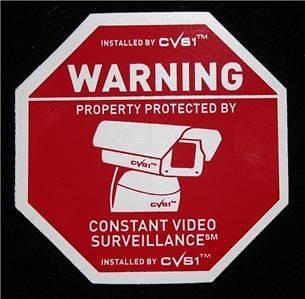 New Warning CCTV Video Sign Security Camera Stickers