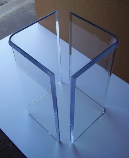 Acrylic Vs or Boomerang DINING TABLE BASES (2) Clear Lucite 
