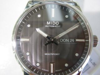 MIDO MULTIFORT MENS WATCH AUTOMATIC 25JEWEL SAPPHIRE STAINLESS S 