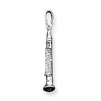 New Sterling Silver Antiqued Clarinet Music Charm