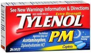 Tylenol PM 24 caplets Acetaminophen Extra Strength Pain Reliever Sleep 