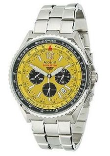 ACCURIST MB754Y SKYMASTER Chronograph Watch Yellow Authorised UK 
