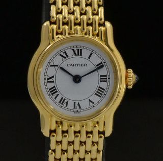 Cartier Ladies Cougar 18k Gold Watch Authentic Mesh Bracelet 20mm 
